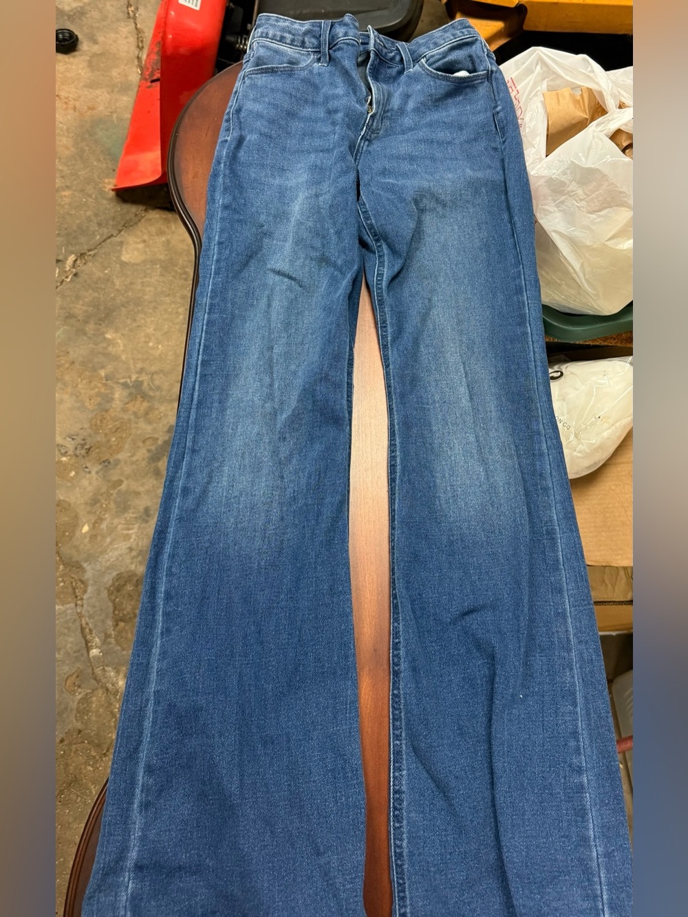 Old Navy Women's Dark Blue Wide-Leg Flare Jeans
